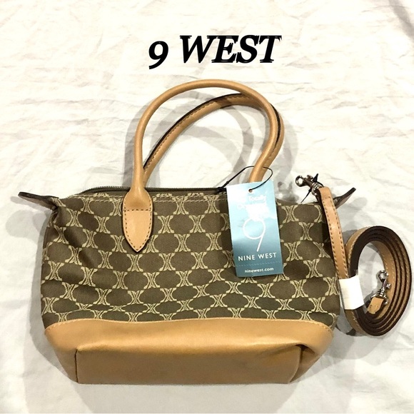 🦋NINE WEST organized natural color handbag w/crossbody strap size9x6 NWT - Picture 4 of 13